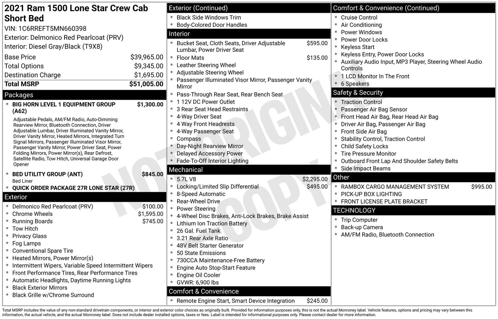 2021 RAM 1500 Big Horn/Lone Star