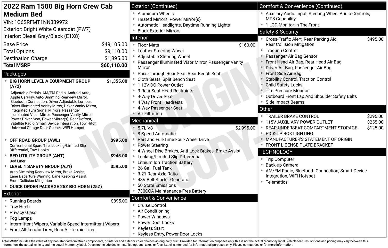 2022 RAM 1500 Big Horn/Lone Star