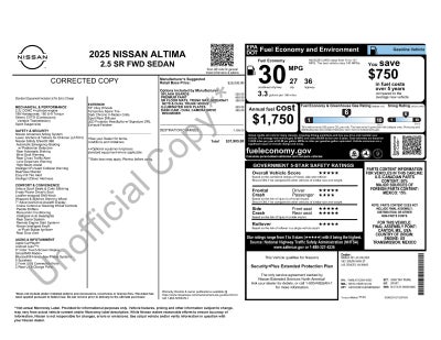 2025 Nissan Altima 2.5 SR