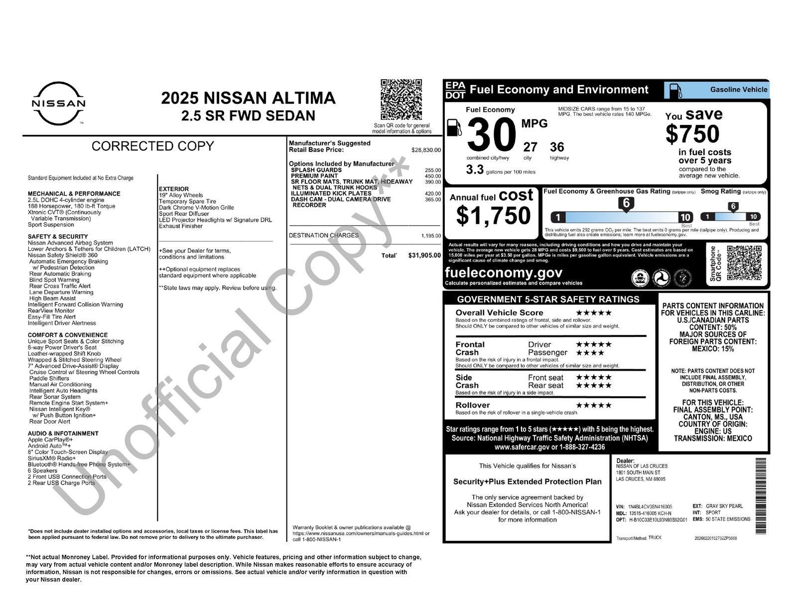 2025 Nissan Altima 2.5 SR