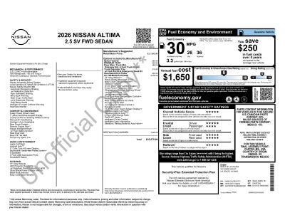 2026 Nissan Altima 2.5 SV