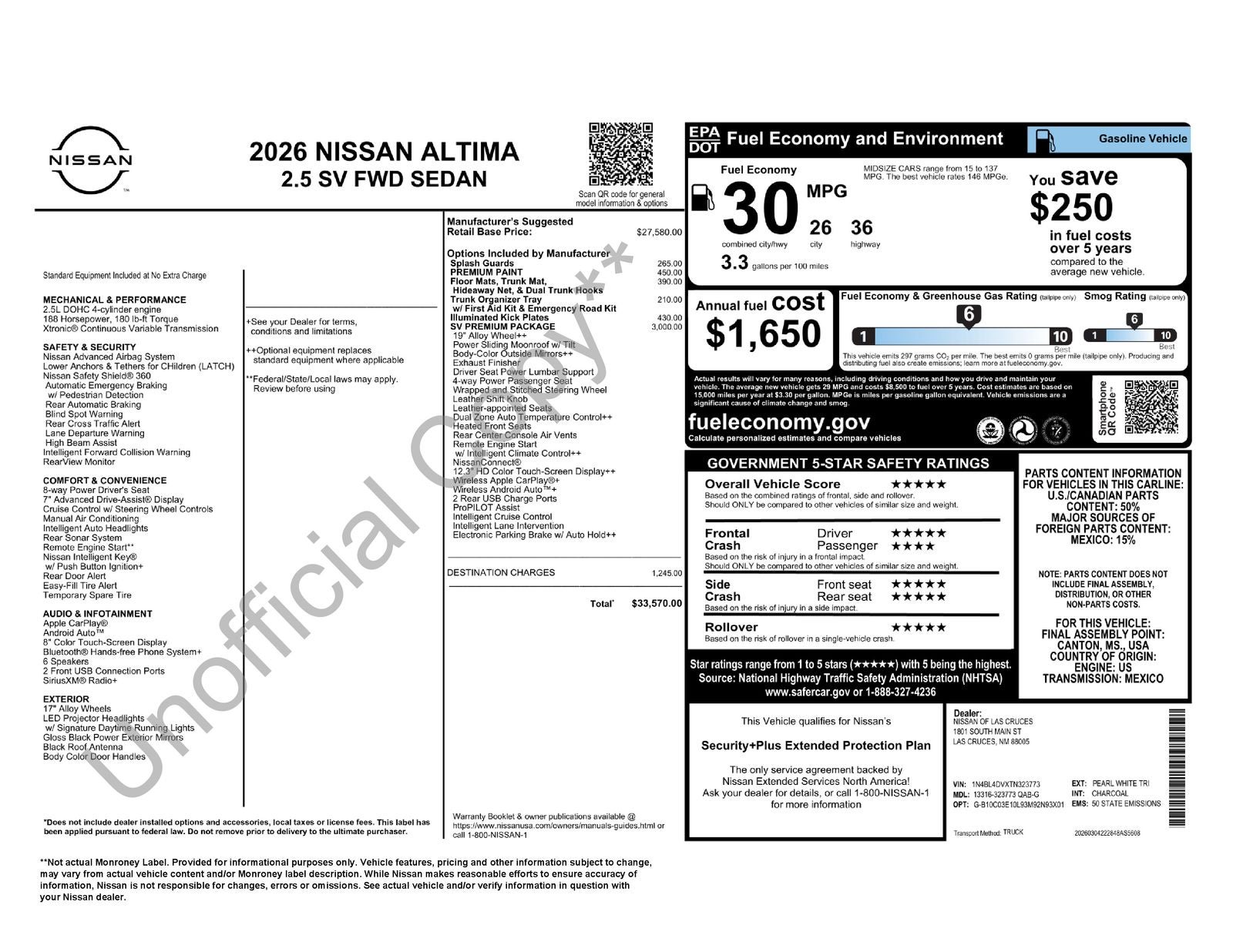 2026 Nissan Altima 2.5 SV
