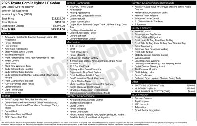 2025 Toyota Corolla Hybrid LE