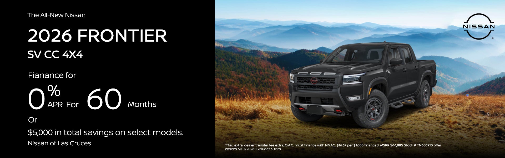 2026 Nissan Frontier SVCC4X4